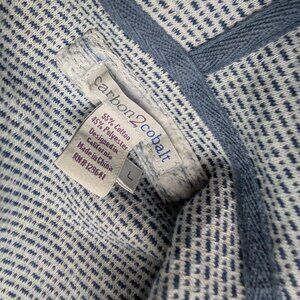 L Carbon2Cobalt Open Front Sweater Cardigan Blue White 344088